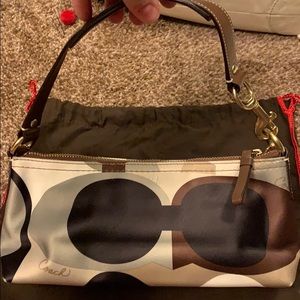 COACH silk small shoulder bag vintage